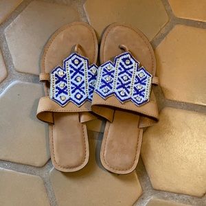 Sundance beaded slide sandals